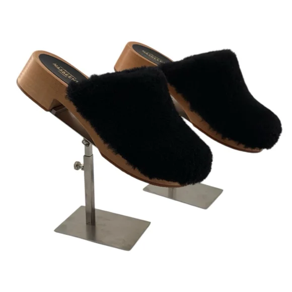 Swedish Hasbeens Fluff Genuine Shearling Clog Size 7US/37EU New without Box - Picture 3 of 14